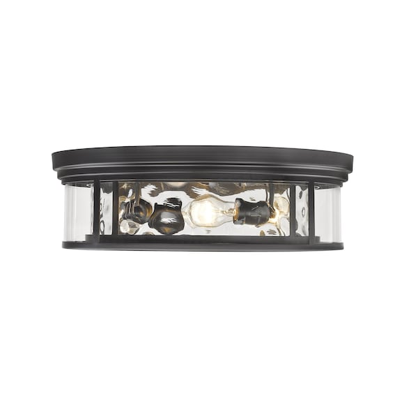 Clarion 4 Light Flush Mount, Matte Black & Inner Clear Water & Outer Clear